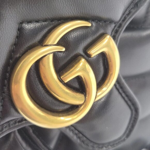 (75520-1) Gucci Marmont Black Backpack - Picture 10 of 15